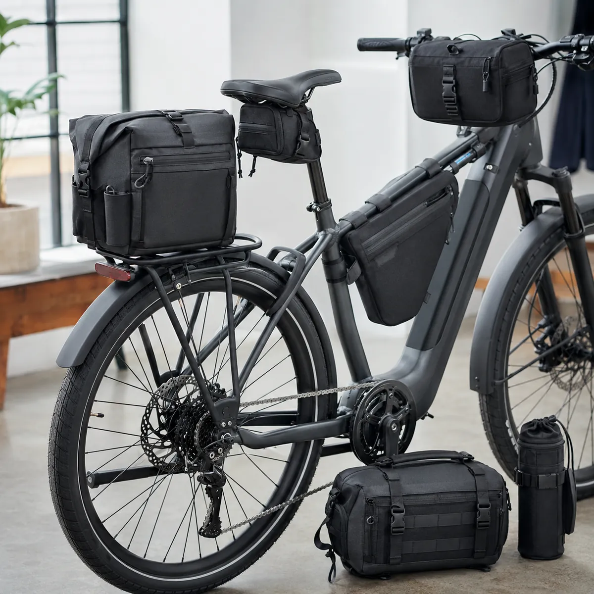 Rear rack bags for e-bike storage, commuting and delivery accessory programs