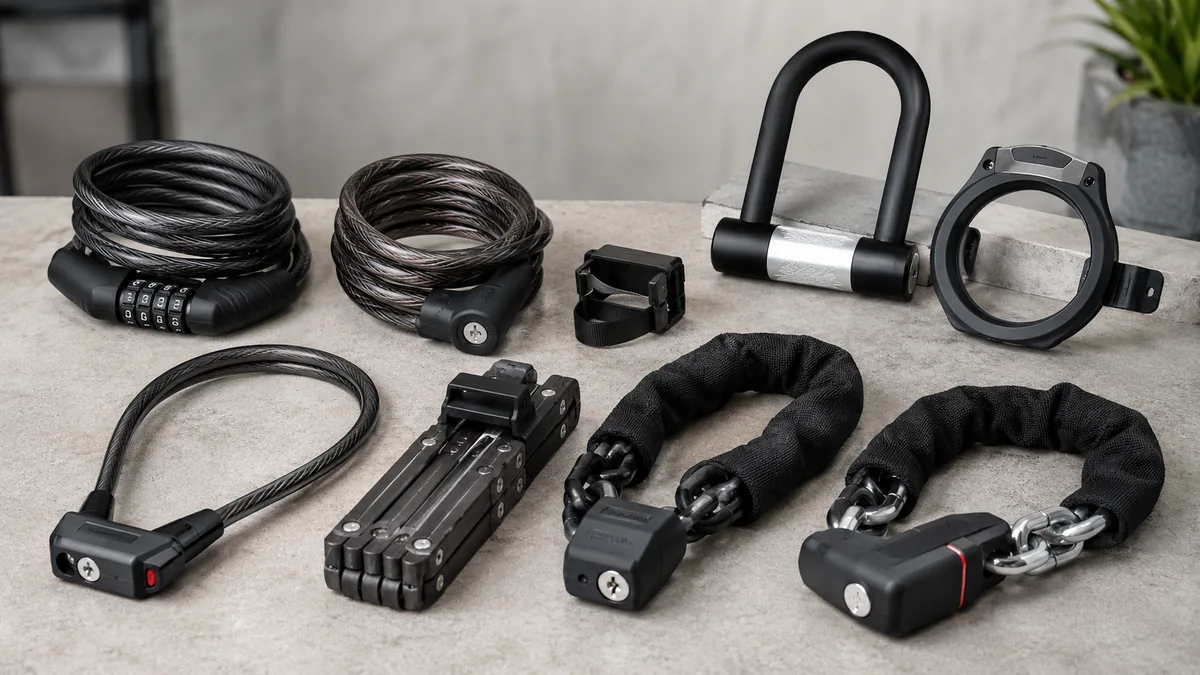 E-bike locks and anti-theft security accessories for retail bundles