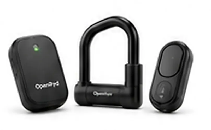 E-bike anti-theft kit with tracker, lock and alarm remote