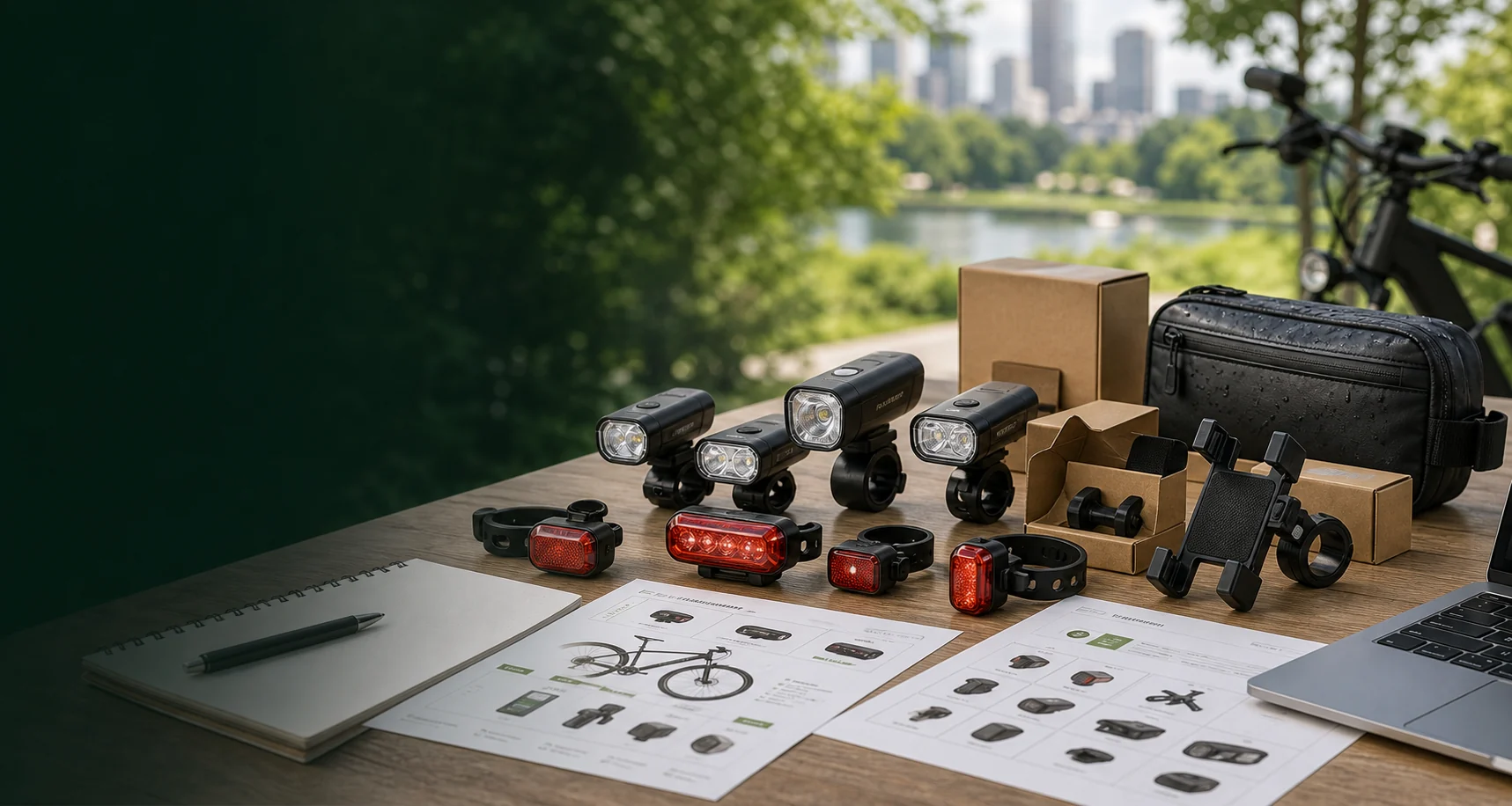OpenRyd accessory products on e-bike.